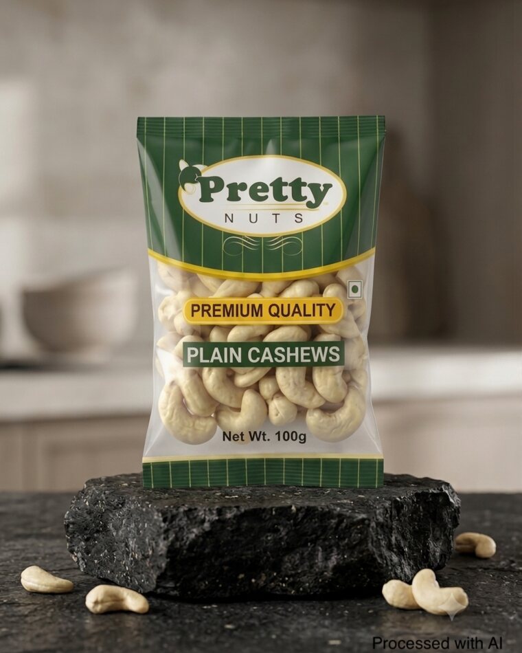 Pretty Nuts Premium Kollam Cashews (plain) 100g pack