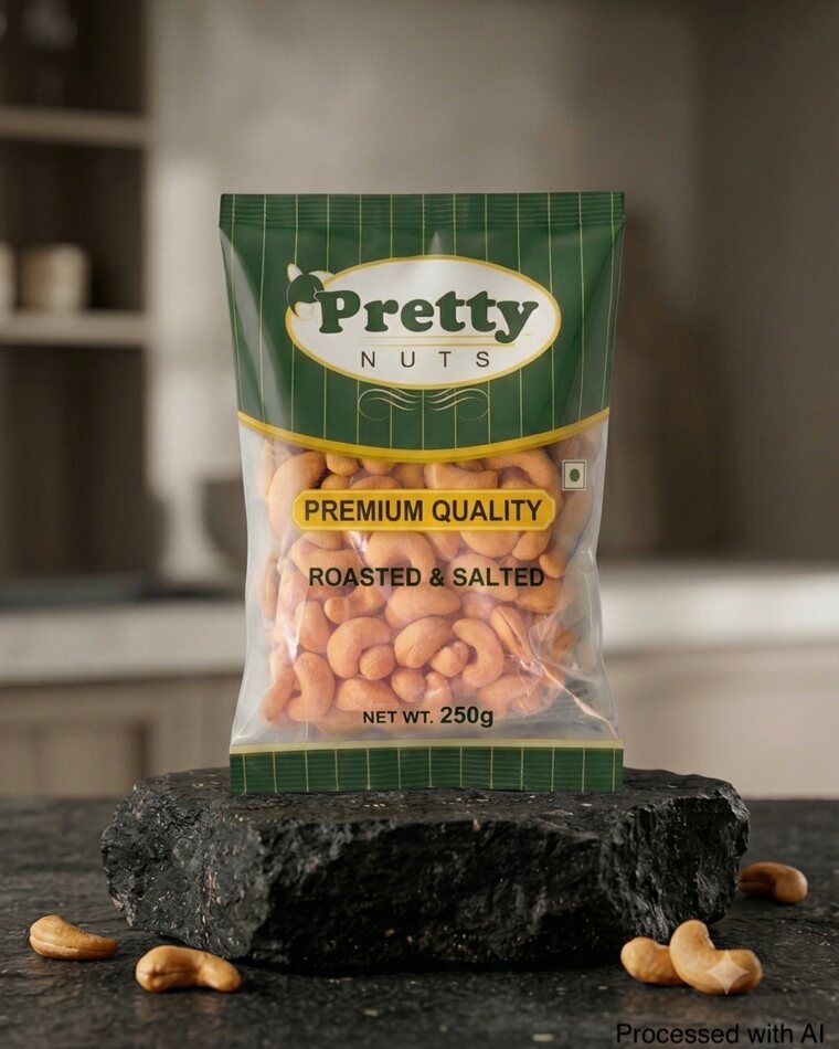 Pretty Nuts Kollam Roasted Cashews (roasted & salted) 250g pack